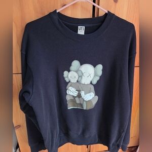 HAWS X Uniqlo Men's Black Graphic Print Crew Neck Sweatshirt Size L